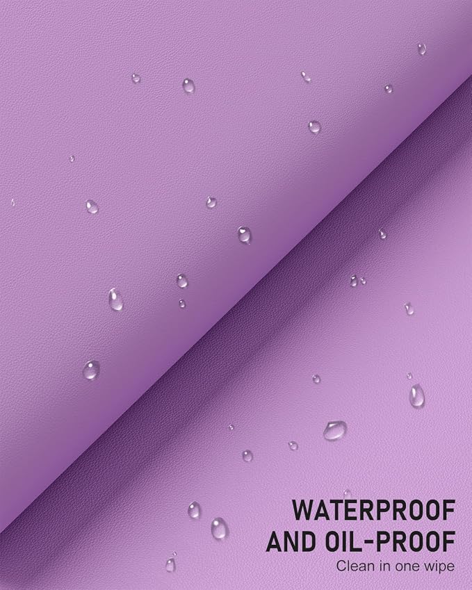 Desk Pad, 35.5" x 17" PU Leather Non-Slip Desk Mat Large Mouse Pad for Desktop, Waterproof Laptop Computer Writing Mat for Office, Home, Work, Gaming, Purple