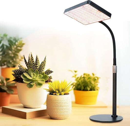 FECiDA Desk Grow Lights for Indoor Plants, Bonsai, Seed Starting, Table Top Grow Light UV-IR Full Spectrum, 25 Watt Power Draw, Bright Enough LED Growing Lamp, 16"-24" Height Adjustable