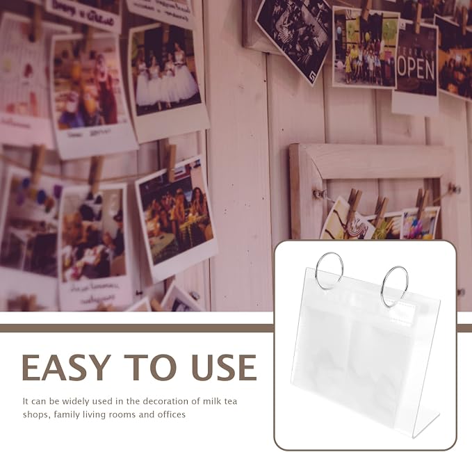 Tofficu Desktop Mini Photo Album Acrylic: Table Top Flip Calendar Photo 3 Inch Album Collection Photo Album for Home Office