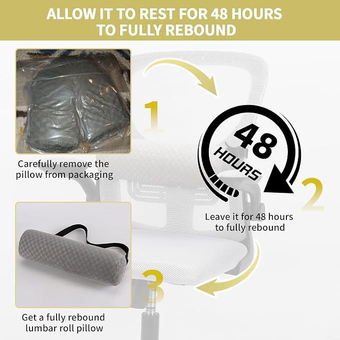 Coeyese Lumbar Roll Pillow for Lower Back Support, Dark Grey, 11 * 4.3'' | Removable Pillowcase, Upgraded Adjustable Strap, Suitable for Office, Chair, Car, Seat Pain Relief & Improving Posture