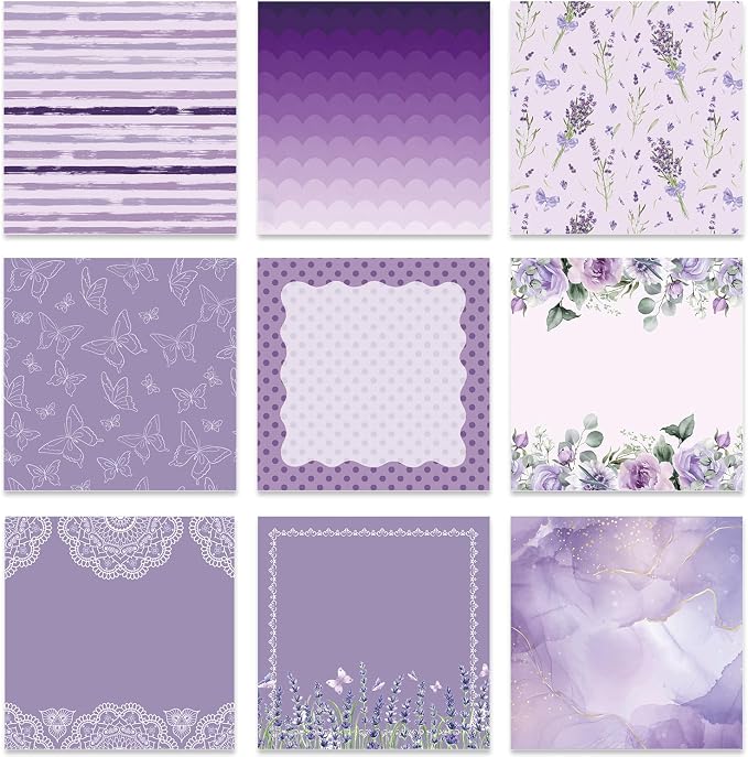 Aesthetic Sticky Notes Gifts, 9 Pack Purple Aesthetic Notepads 3x3 Inch Gifts for Coworkers Students, Lavender Memo Pads Office School Supplies for Men Women (450 Sheets)