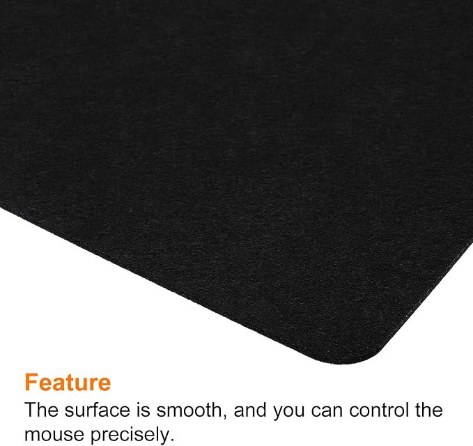 PATIKIL 35"x13" Desk Mat Protector, Felt Dual Side Mouse Pad Writing Mat for Office Home, Black