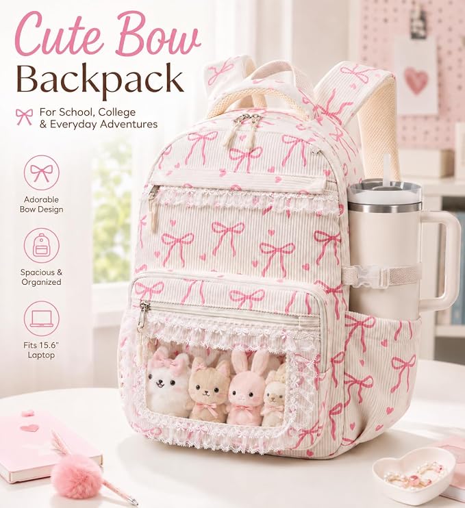 LEDAOU Backpack for Girls School Bag Kids Bookbag Teen Backpack Set Daypack with Lunch Bag and Pencil Case | Kids