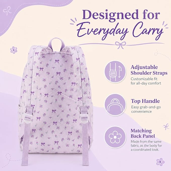 BTOOP School Backpacks for Teen Girls Bookbags Lightweight Kids Backpack School Bags Set with Lunch Box Pencil Case