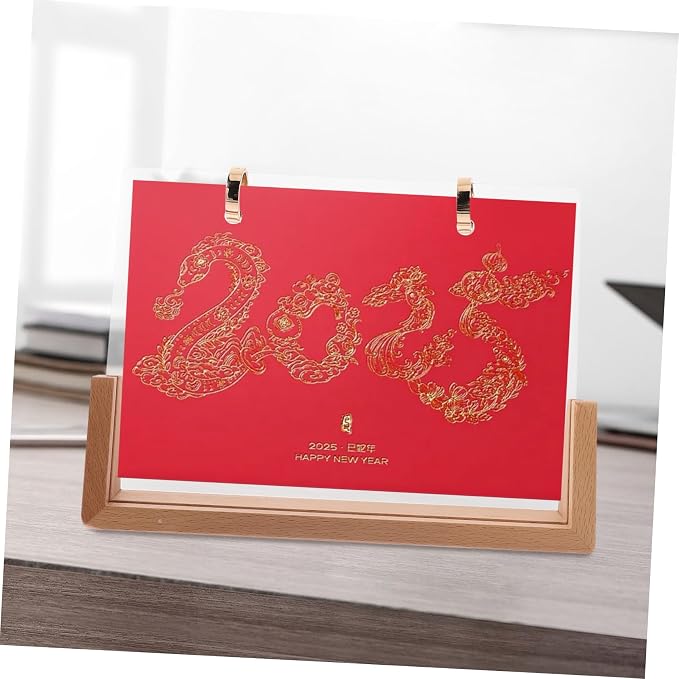 NUOBESTY 1set Wooden Desk Calendar Base Support for Daily Use Sturdy Structure for Photos Notes Quick Assembly Versatile Display Stand for Home Office