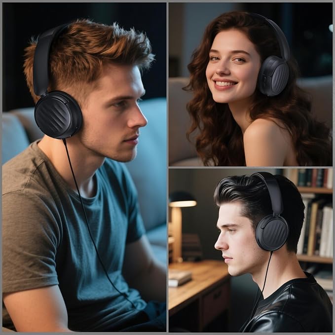Bluetooth Headphones, Hybrid Active Noise Cancelling Over Ear Headphones | 35H Playtime, HiFi Stereo Foldable Headphones with Foam Ear Cups for Sports, Office, Travel