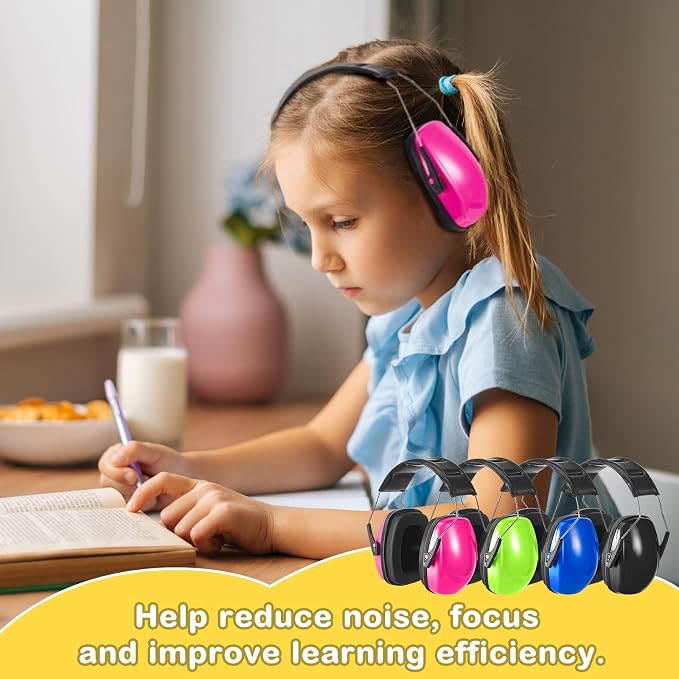 Amylove 12 Pcs Kids Ear Protection Noise Cancelling Headphones Ear Muffs Bulk 27db Adult Noise Reduction Hearing Earmuff(Universal Fit (kids & Adults),Bright Style)