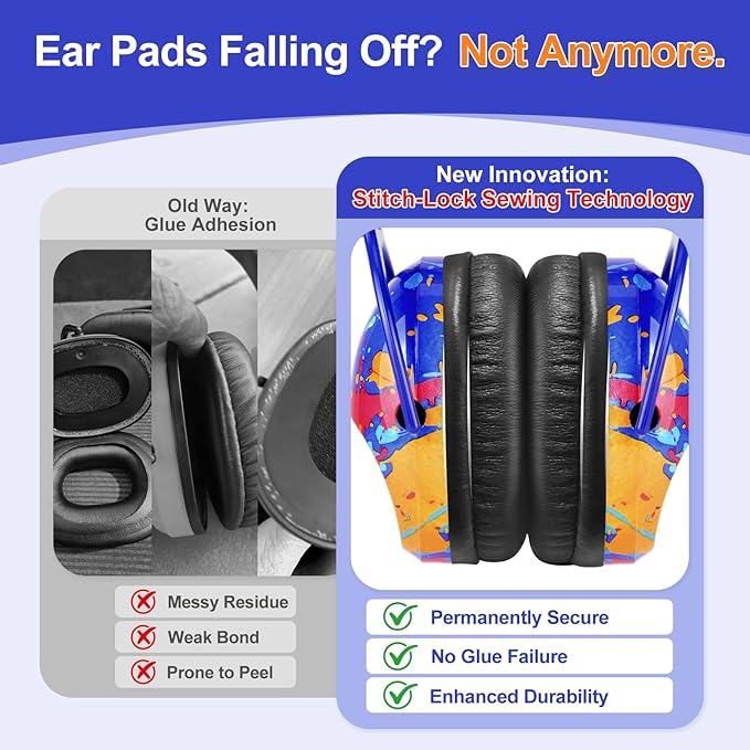 ZOHAN EM030 Kids Ear Protection, Noise Cancelling Headphones Ear Muffs for Autism Sensory, Safety Noise Reduction Hearing Protection for Monster Truck/Concerts/Fireworks/Air Shows