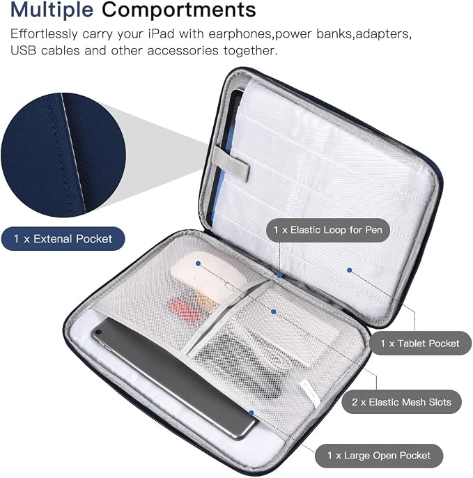 13 inch Laptop Case Sleeve Compatible with 2026-2022 MacBook Air 13-Inch M5 A3449 / M4 A3240 / M3 A3113 / M2 A2681, Apple New MacBook Air 13.6 Shockproof Protective Bag - Blue