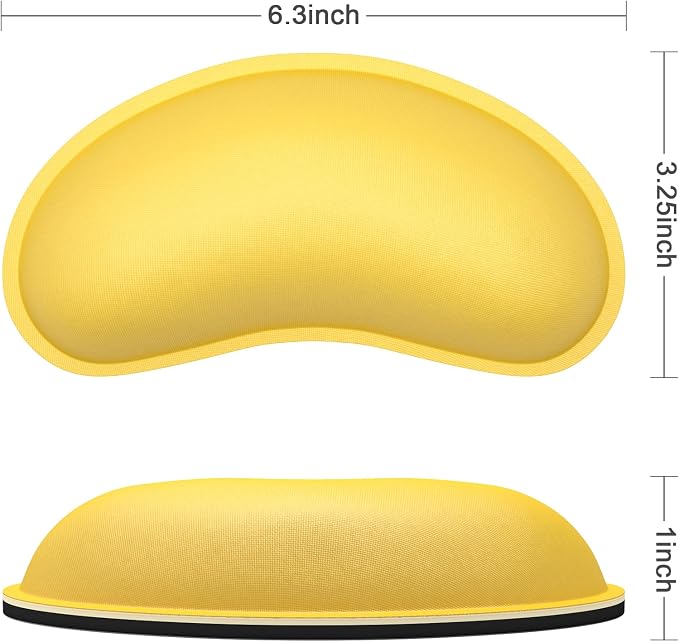 Dapesuom Mouse Wrist Rest, Ergonomic Memory Foam Mouse Wrist for Computer Desk Mats Support, Hand Rest Pad Cushion for Gaming, Office, Laptop, Men, Women, Pain Relief & Easy Typing, Apricot Yellow