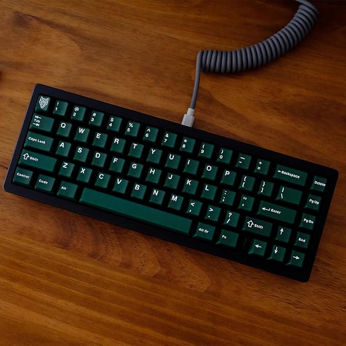 Sumgsn 114 Keys Custom Translucent Double Shot Keycaps Cherry Profile Emeral Green Keycaps Set Fit for Cherry Mx Switches Mechanical Keyboard