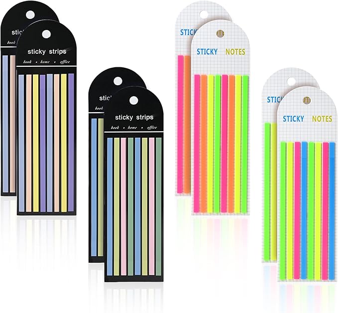 Temiary 1280Pcs Transparent Highlighter Tape Reusable, Clear Sticky Tabs for Annotating Book Markers, Aesthetic Long Highlighting Strips for Office School Supplies
