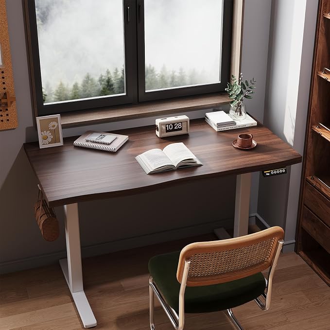 Electric Standing Desk Frame, Adjustable Height & Length, 63" x 28" Tabletop Compatible, 3 Preset Heights, 154 Lbs Weight Capacity, White