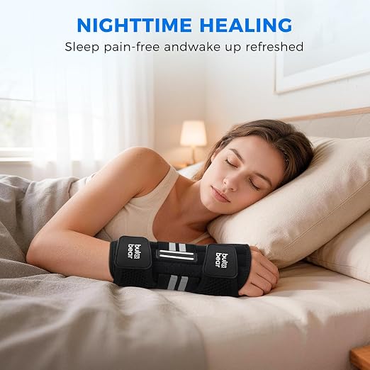 Carpal Tunnel Wrist Brace, Equipped with 3 Ergonomic Splints, Breathable Wrist Support for Men & Women, Night & Work Support, Pain Relief, Tendonitis, Sprain, Rigid Hand Brace for Arthritis (Right Hand, Black/White, Medium)