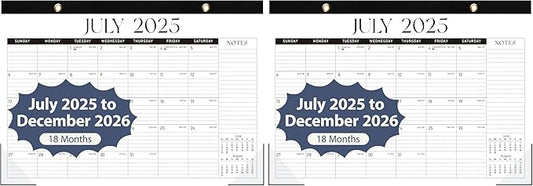 Desk Calendar 2025-2026, Runs Until December 2026 - Large Size 17" x 12" Desktop/Wall Monthly Calendar with To Do List, Personal Desk Calendar Planner for Home, School, Office (Pack of 2)