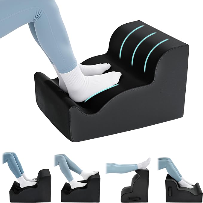 BALAPET Ergonomic Foot Rest Under Desk, Large Leg Rest for Desk with High Density Foam, Office Foot Stool for Chair, Multi-Use Leg Elevation Support Cushion for Work, Gaming, Sofa Relaxation(Black)