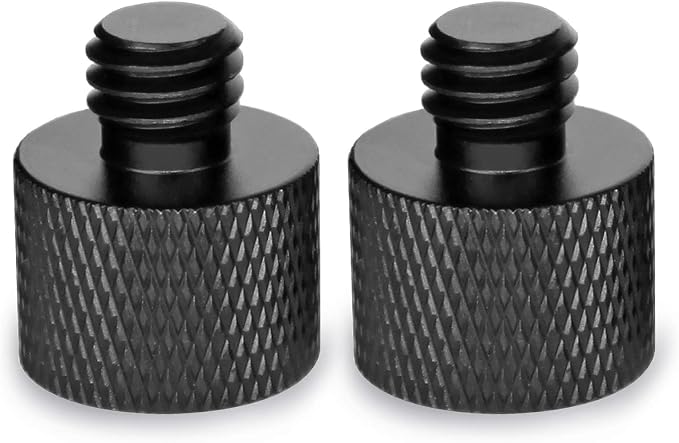 Mic Stand Adapter 5/8 Female to 3/8 MaleThread Screw, 5/8 to 3/8 Adapter for Microphone Stand Mount to Camera Tripod Converter Screw 2 Pack