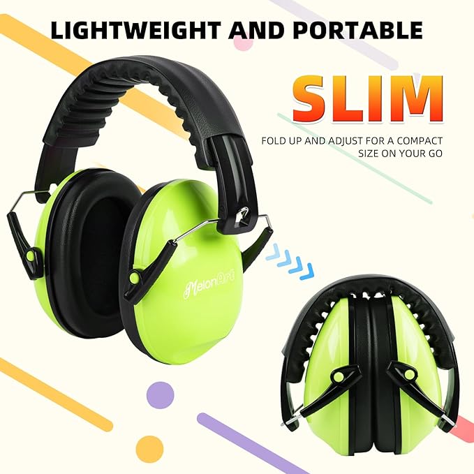 MelonArt Kids Ear Protection Ear Muffs Noise Cancelling Headphones for Kid Toddler Adult Autism Sensory, 27dB Noise Reduction Earmuffs Hearing Safety for Shooting Monster Truck Concert Fireworks