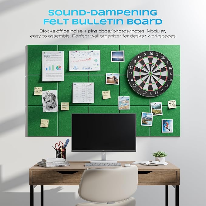 12 Pack Self-Adhesive Acoustic Panels, 12" X 12" X 0.4" High-Density Sound Proof Foam Panels for Walls, Soundproof Wall Panels for Home & Office (Green)