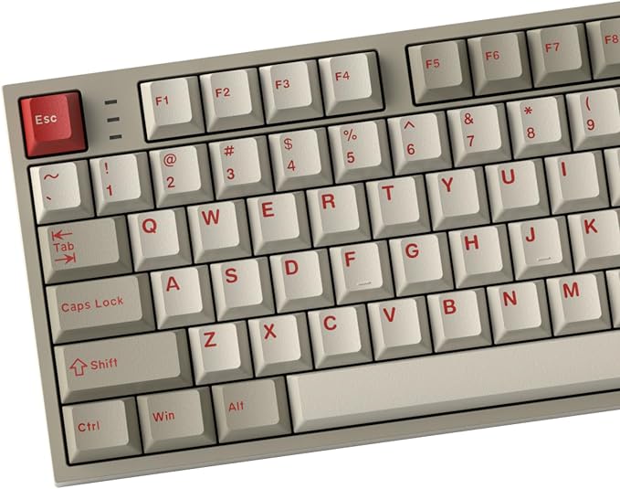 Fogruaden PBT Red Keycaps Set, Cherry Profile Custom Keycap for Mechanical Keyboard Keycaps