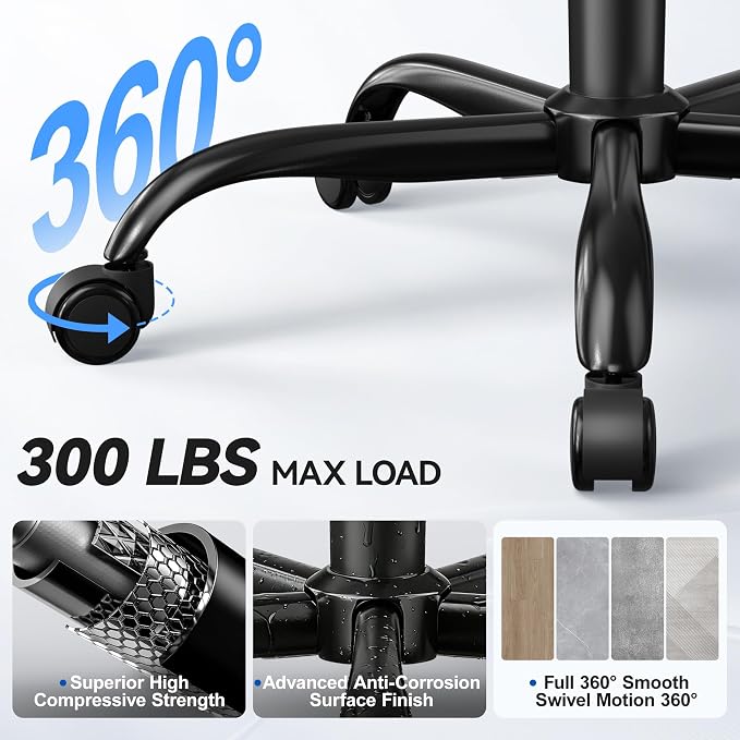 ALLGOD Ergonomic Office Chair, Mesh Desk Chair with Lumbar Support, High Back Home Office Chair with Adjustable Headrest and Flip-Up Arms, Comfortable Computer Chair, Thick Cushion,Black-8 Pack