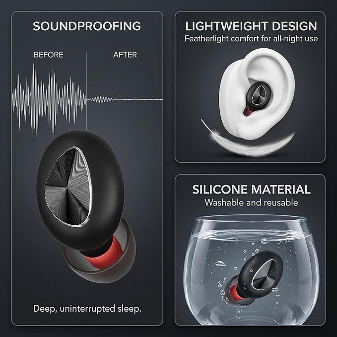 Motorcycle Ear Plugs Wind Noise Canceling Earplugs for Sleep Earbuds Safety for Work High Fidelity Reusable Motorbike Reduction Inflatable for Concert Tapones para Oídos para El Ruido