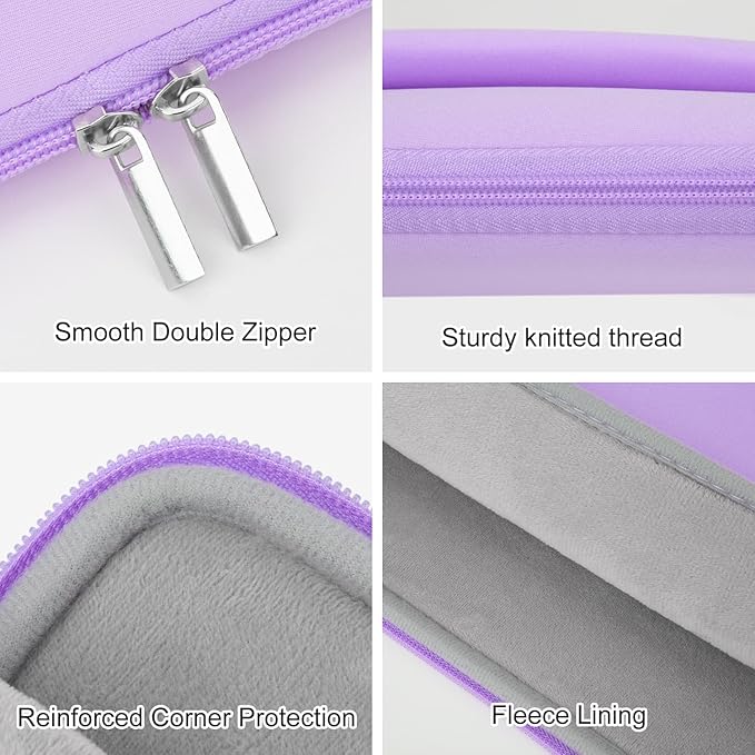 Laptop Sleeve Bag Compatible with 13 to 14 inches MacBook Air/Pro Chromebook Notebook Portable Cover with Front Pocket Padded Computer Pouch Cover Protective for 13” to 14” Laptop,Purple