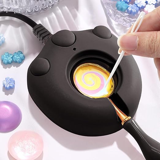 Electric Wax Warmer, Seal Melter Black Electric Wax Seal Kit with Spoon, Tweezer and Stir Stick for Melting Beads and DIY