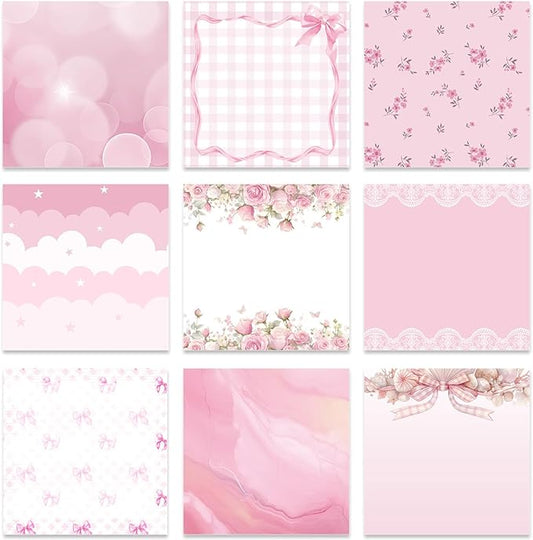 Aesthetic Sticky Notes Gifts, 9 Pack Pink Aesthetic Notepads 3x3 Inch Gifts for Coworkers Students, Pastel Memo Pads Office School Supplies for Men Women (450 Sheets)