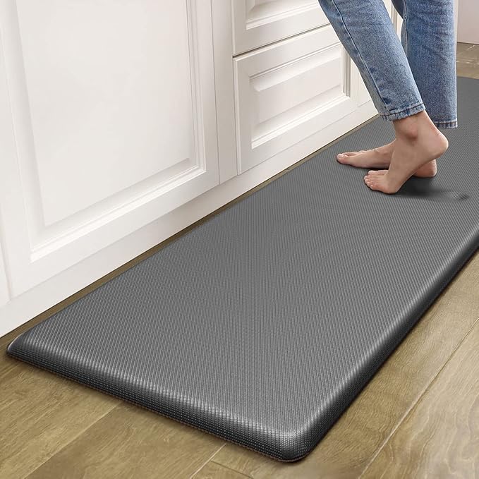 Artnice Anti Fatigue Kitchen Mat, 3/4 Inch Thick Waterproof Non Slip Cushioned Kitchen Rugs, Memory Foam Comfort Standing Mat for Home, Sink, Office, Laundry (20"x71",Grey)