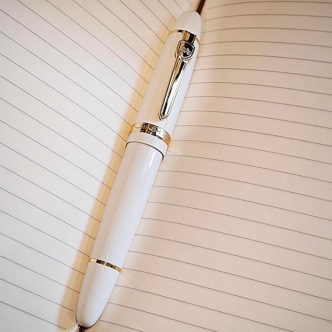 JH159 Rollerball and Ballpoint Pens (White+Gold Clip)