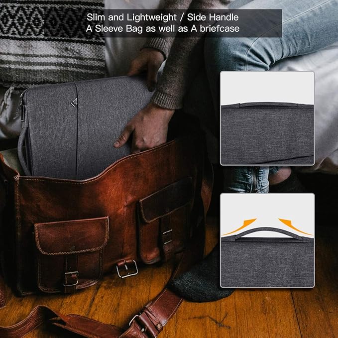14 Inch Laptop Sleeve Case for Acer Chromebook Plus 514/ Aspire 14, HP Lenovo Dell ASUS Computer Carrying Bag, Space Grey