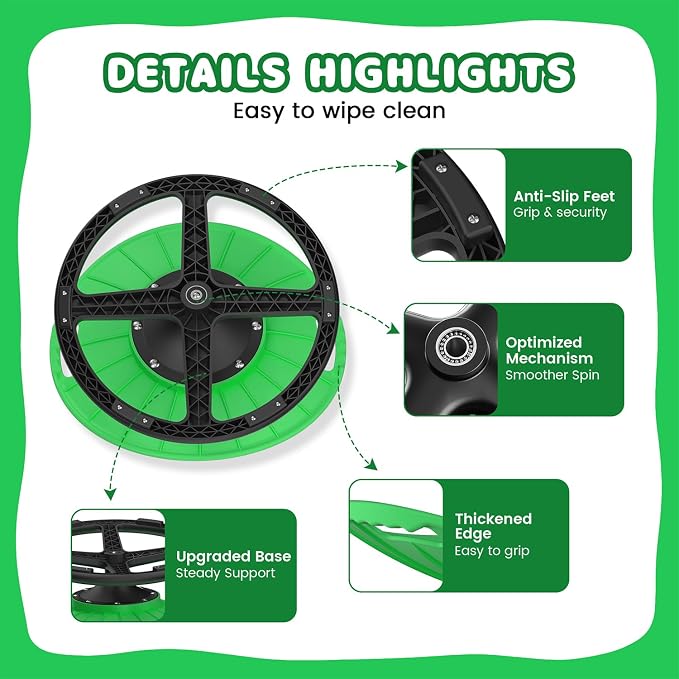 Spinning Chair for Kids, Green, 360° Sensory Swivel Chair | Spinning Chair for Autistic Kids,For Home Classroom Playroom