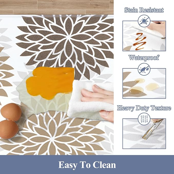 HEBE Anti Fatigue Kitchen Mats for Floor 20"x71", Cushioned Standing Mat | Non Slip Waterproof Kitchen Runner Rug, Heavy Duty Padded Foam Comfort Mat Floor Carpet for Standing Desk, Laundry, Sink
