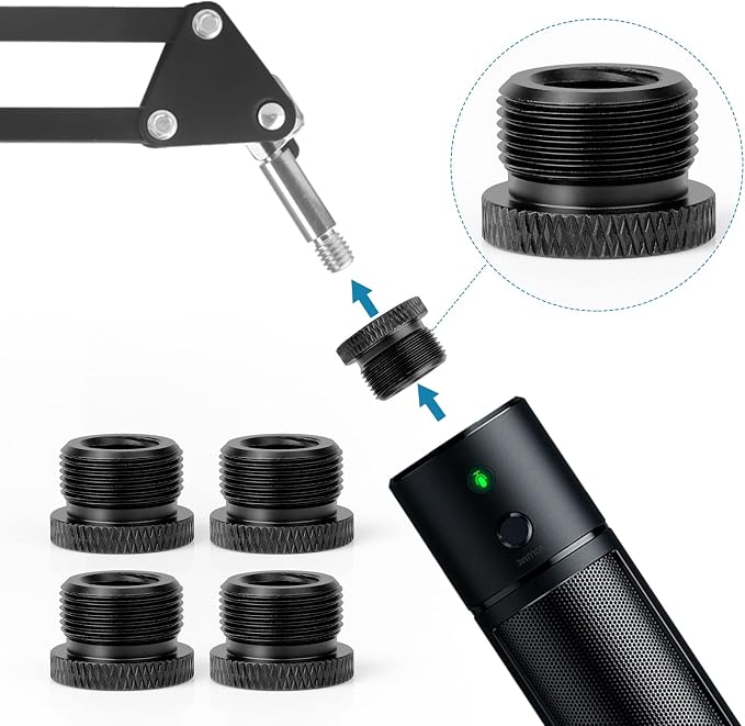 Mic Stand Adapter 3/8 Female to 5/8 Male Microphone Stand Adapter and 5/8 Female to 3/8 Male Mic Thread Adapter for Blue Yeti Snowball Boom Arm Mic Stand Mount to Tripod, Combo 8 Pack by ChromLives