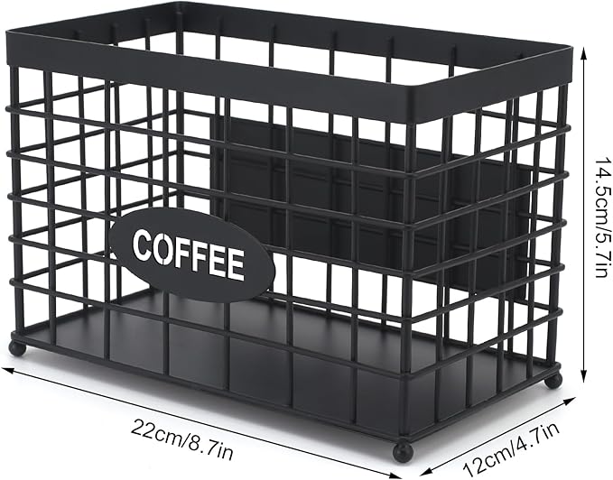 Coffee Pod Holder Basket Magnetic Coffee Pods Holder High-Capacity K Cup Holder Coffee Bar Accessories.Suitable for Kitchen Countertop and Side of the Refrigerator