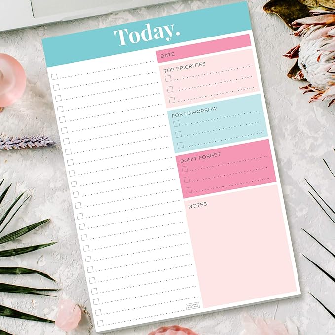 Sweetzer & Orange Daily Planner 2026, Undated Planner To Do List Notepad. 7x10” Day Schedule Logbook. Checklist Productivity Organizer, Work Notebook, Academic Journal, Daily To-Do List Logbook