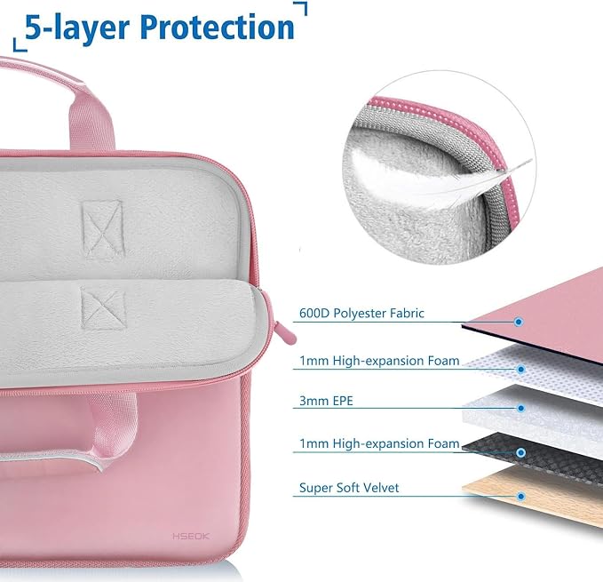 Hseok Laptop Sleeve 15.6-16 inch Case with Small Pouch, Neoprene Computer Bag Compatible with MacBook Neo/Pro 16" M5/M4/M3/M2/M1, MacBook Air 15 M5, XPS 16 and Most 15.6-16 inch Notebooks, P02K01