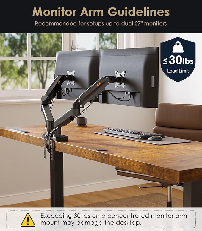 OffiGo 79" Executive Electric Standing Desk Height Adjustable, Rustic Brown | 1.38" Thick 3-Panel Desktop, Power Outlets, 3 Memory Presets, Dual-Beam Frame for Home Office, Workstation, Conference Room