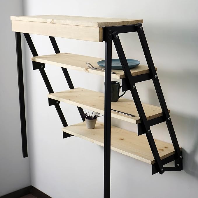 Ultimate Premium Products Murphy Folding Table | Wall Mounted Table Dining Table | Multifunctional Desk & Shelf | Storage Shelf | Small Space Desk
