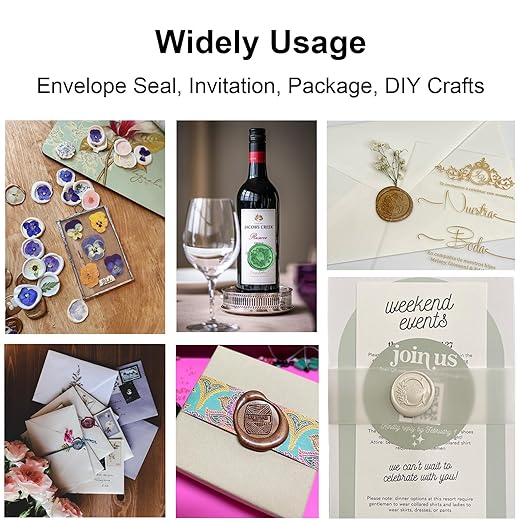 Letter Wax Seal Stamp Kit, Andotopee Wax Seal Kit Initial Alphabet F Sealing Wax Stamp Head 2pcs, Vintage Monogram Wax Stamp Seal Kit with 200pcs Assorted Wax Seal Beads, Wax Seal Spoon, Wax Seal Pen