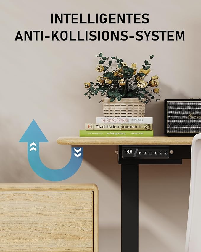 264 lbs Capacity Dual Motor Electric Height Adjustable Standing Desk Frame | Sit Stand up Desk Legs Base for 39.4” to 74.8” Desktop, Anti-Collision Function, Cable Tray, 2 Hooks, Black Frame Only