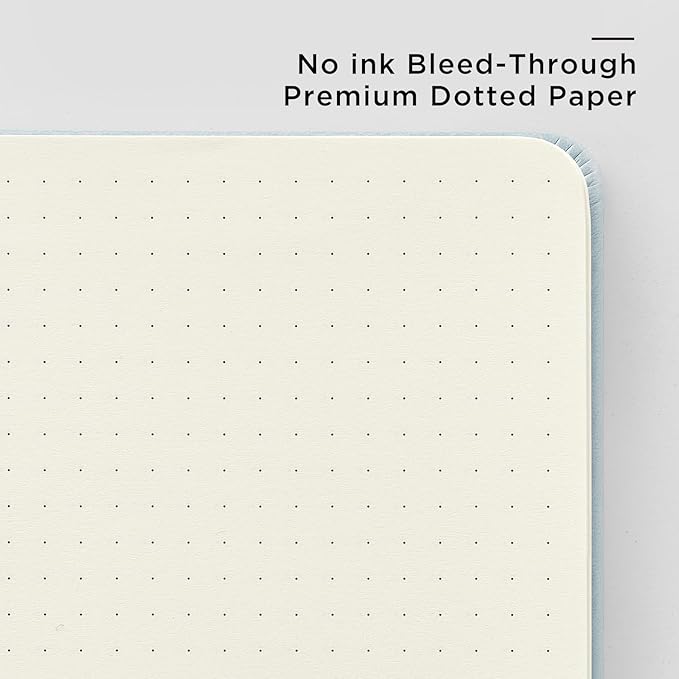 &And Per Se Dotted Journal Notebook, A5 Hardcover Leather Dotted Journal, 160 Pages 100gsm Thick Dot Grid Paper, 3 Sheets of Stickers Included - 5.7'' x 8'' (Turquoise)