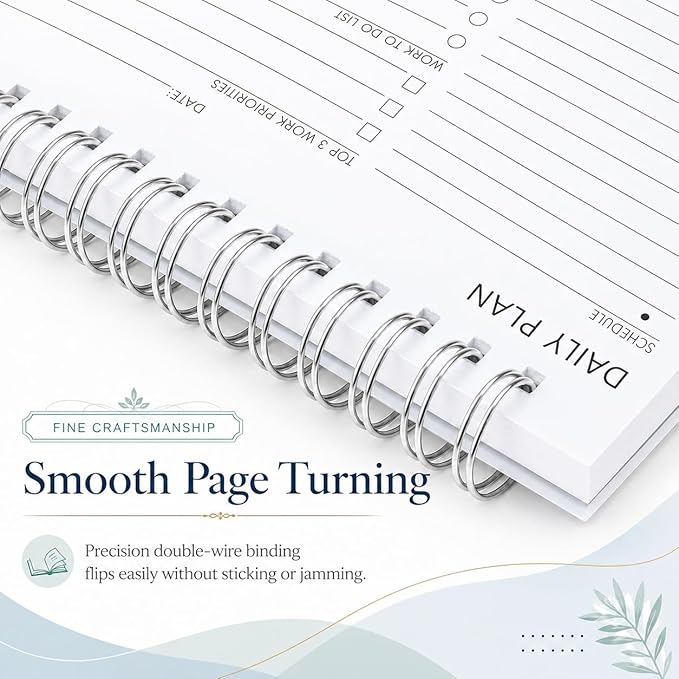 24 Hour Daily Planner with To Do List for Work & Personal Life,105 Days Undated Daily Task Planner with Hourly Schedule, Priority & To Do List Organizer, Top Spiral Bound Daily Planning Pad for Home Office Use,Student,Housewife, No Bleed Everyday Plann...