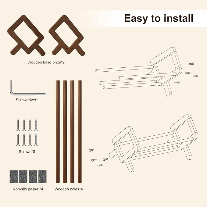 Premium Desktop Bookshelf, Bamboo Desk Bookshelf, Retro Brown Book Rack Shelf Organizer, Stable Bookshelves Storage, Tabletop Large Magazine Holder Racks for Magazines, Books, Files