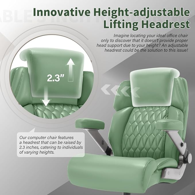 Big and Tall Office Chair 700lbs, Ergonomic High Back Computer Desk Chair | Adjustable Headrest&Lumbar Support, 3D Flip Arms, Large Wheels, Heavy Duty Metal Base, Thick Padded Wide Seat Executive Chair