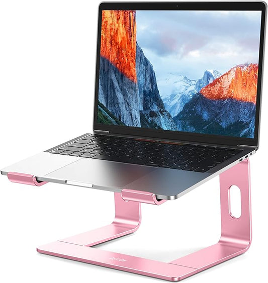 BESIGN LS03 Aluminum Laptop Stand, Ergonomic Detachable Computer Stand, Notebook Riser, Laptop Mount Compatible with Air, Pro, Dell, HP, Lenovo More 10-15.6" Laptops, Pink