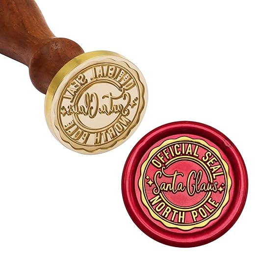 SWANGSA Santa Claus Northpole Official Wax Seal Stamp Kit with 200pcs Sealing Wax Beads, Great for Embellishment of Christmas Cards, Invitations, Wine Packages, Gift Wraps