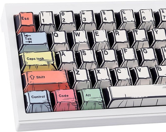 Tsungup Manga PBT Keycaps,150 Keys Japenese Anime Style Keycap Set Cherry Profile Dye-sub Custom Keycaps Keyboard Key caps for 60%, 65%, 75%, 100% Mechanical Keyboards
