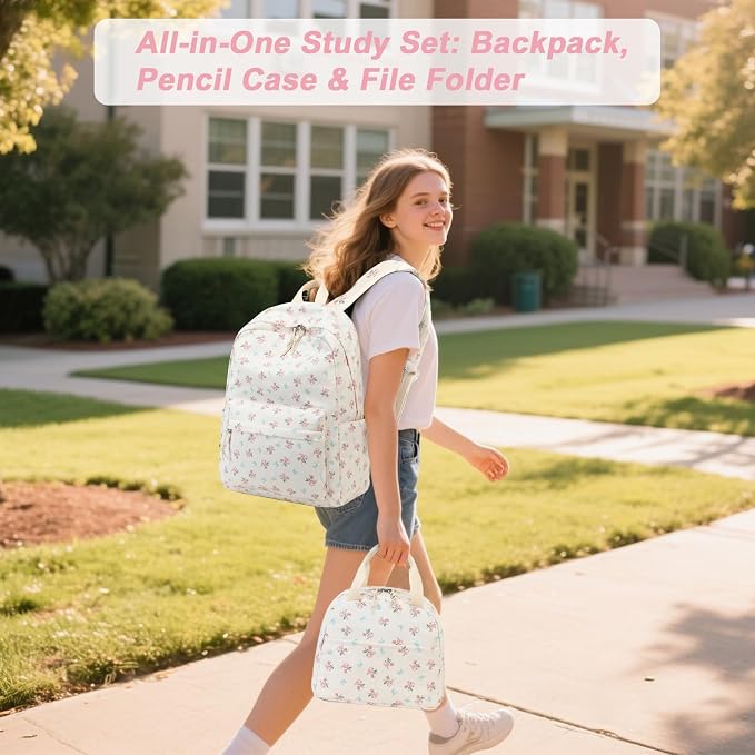 BTOOP School Backpacks for Teen Girls Bookbags Lightweight Kids Backpack School Bags Set with Lunch Box Pencil Case